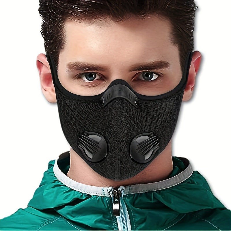Reusable Outdoor Motorcycle Mask with Air Valves and Filter Chips