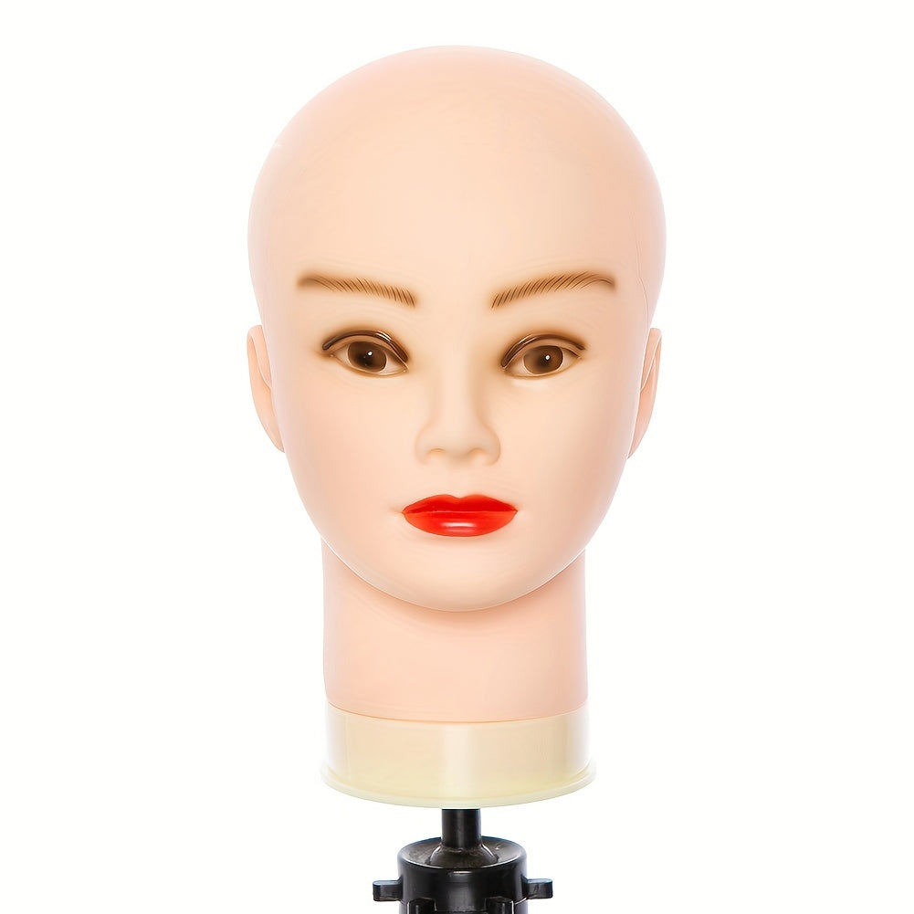 Bald Mannequin Head Soft PVC Female Head For Wig Making