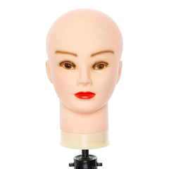Bald Mannequin Head Soft PVC Female Head For Wig Making