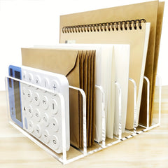 Acrylic Desktop File Organizer 5 Grid Office Home School Desk Organization