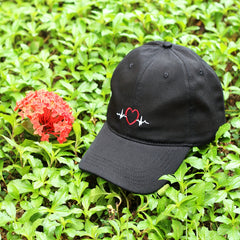 Heart & Lightning Embroidered Cap Soft Cotton Outdoors Hat