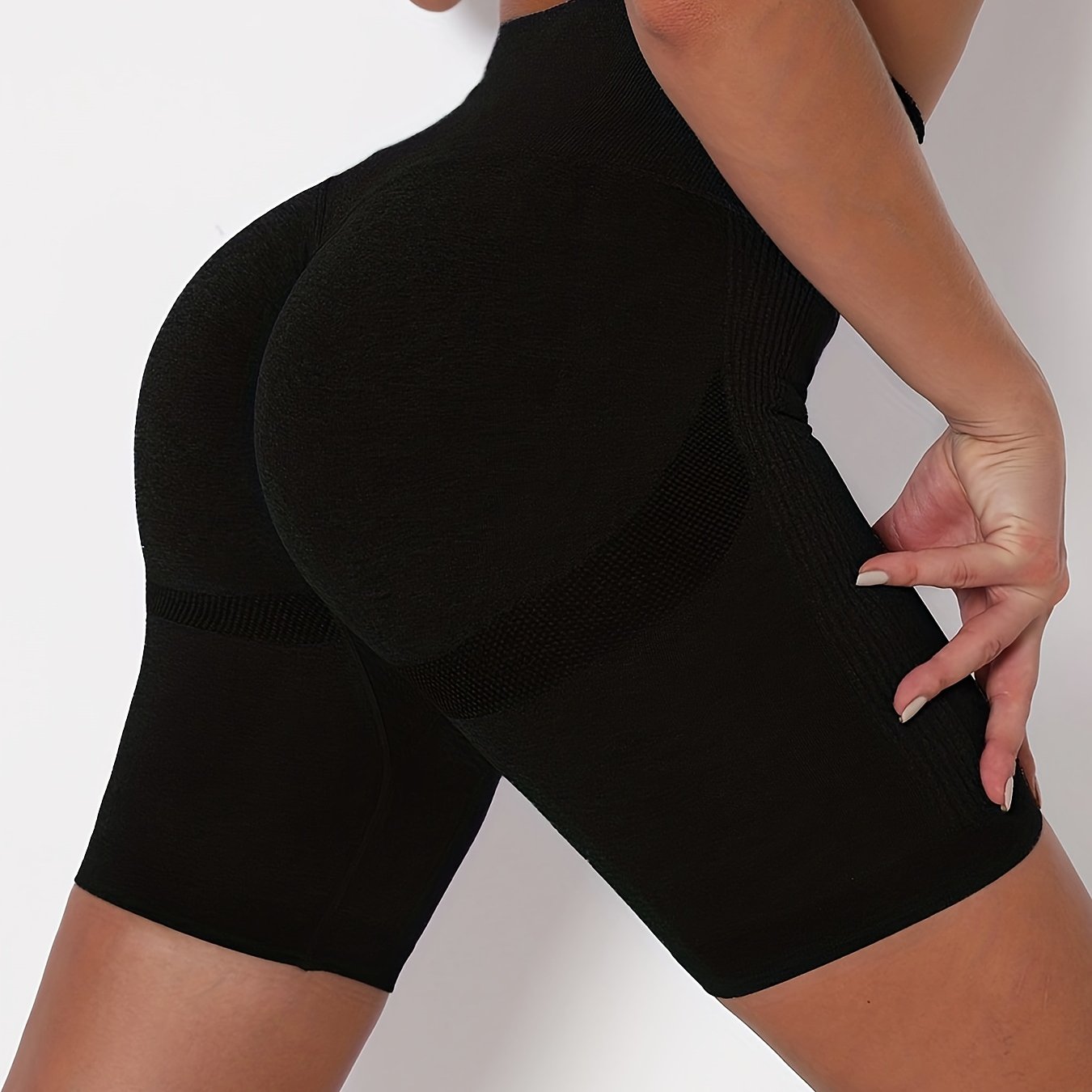 Yoga Sports Shorts High Waist Tummy Control Stretchy Seamless Quick Drying