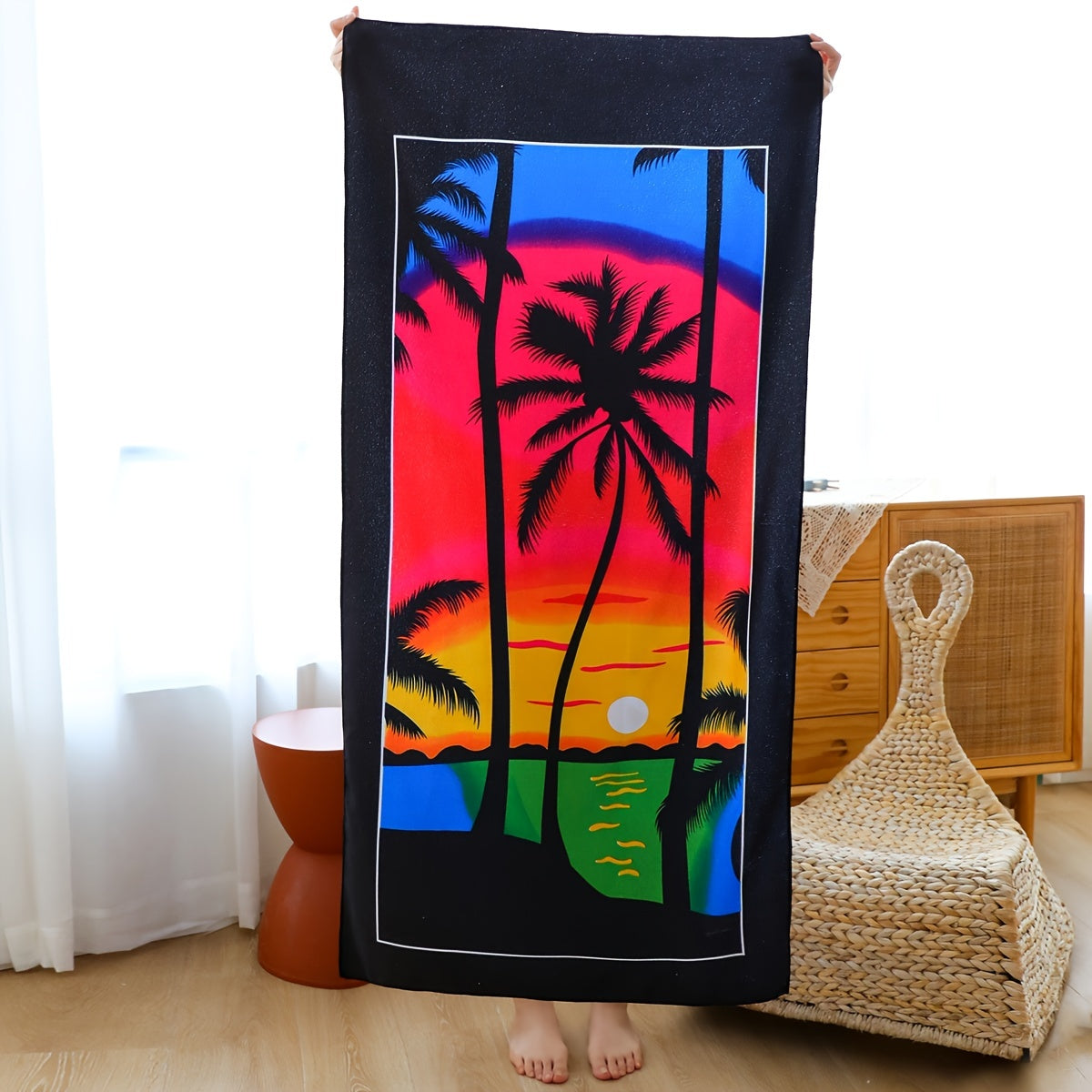 Microfiber Beach Towel Quick Dry Sand Proof Absorbent 27.5 x 55 Lightweight