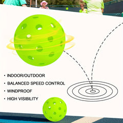 12pk Outdoor Pickleball Balls 40 Holes High Bouncy & Durable - All Paddle Styles