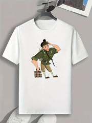 Soldier Print Men's Graphic T-shirt for Summer