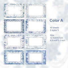 40 Vintage Laser Pattern Scrapbook Paper Set DIY Art Crafts Supplies