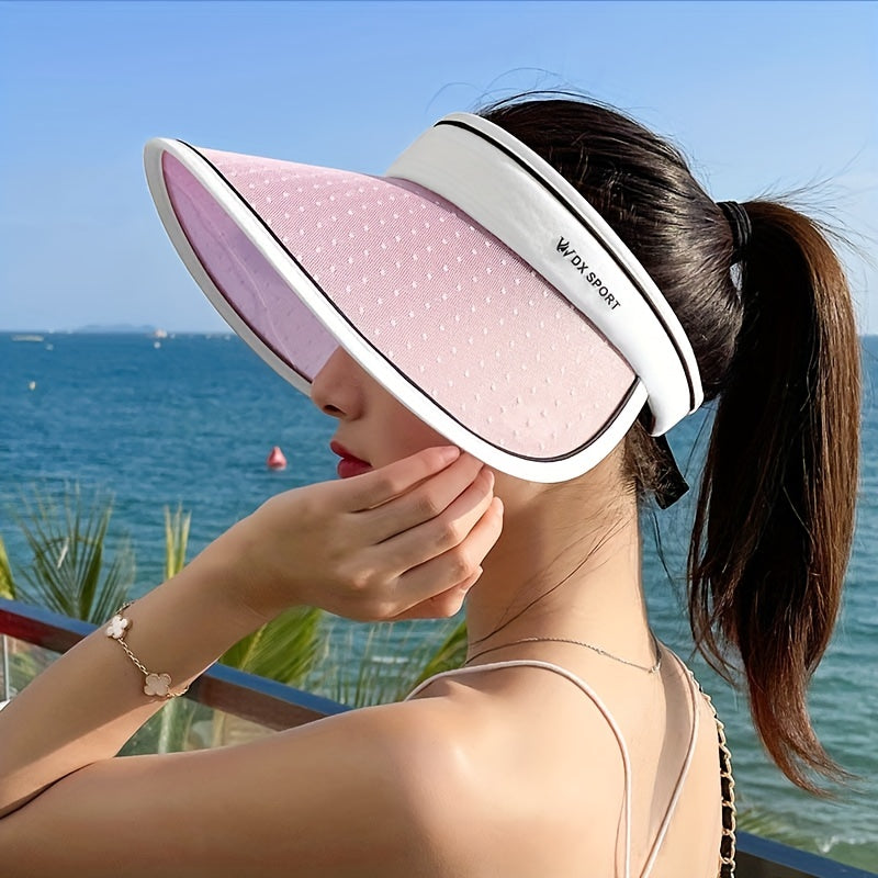 Photochromic Visor Hat UV Protection Breathable Ponytail Sun Hat