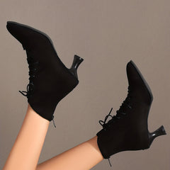 Women's Kitten Heel Boots Comfortable Pointed Toe Ankle Boots