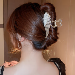 Large Hair Claw Clip Rhinestone Angel Wing Hair Clip