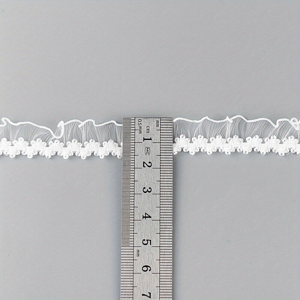 10 Yards Flower Embroidery Lace With Lotus Leaf Edge 15mm Lace Trim