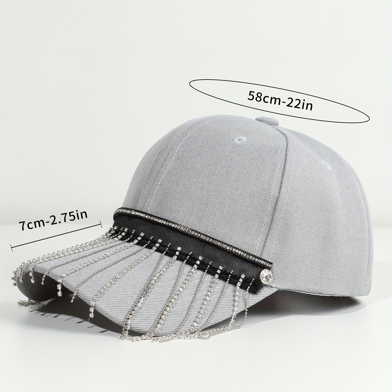 Tassel Hip Hop Baseball Cap Gray Y2K Sun Hat Sunscreen Dad Hats