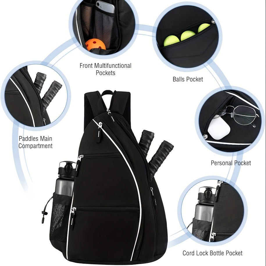 Large Capacity Pickleball Bag with Padded Shoulder Strap