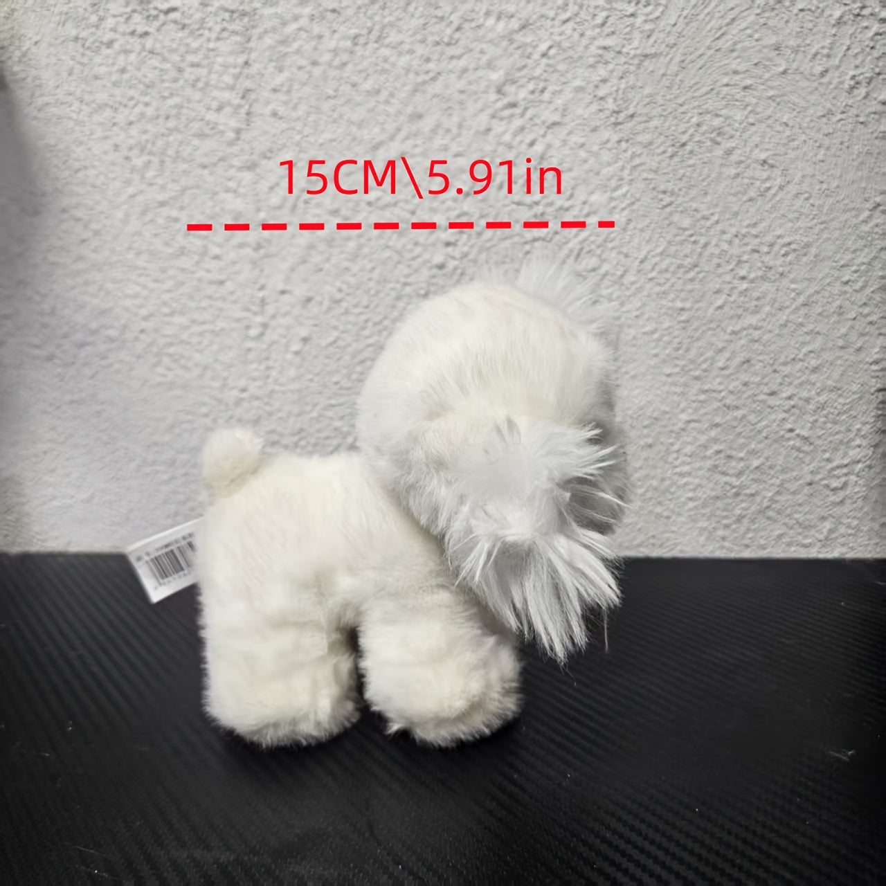 Bichon Puppy Plush Toy Soft Dog Stuffed Animal with Brown Accents