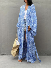 Leopard Print Maxi Cover Up with Belt