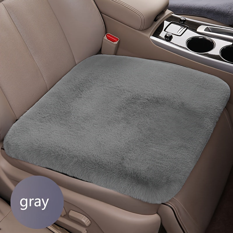 Grey Car Seat Cushion Winter Plush Short Hair Non-slip Cushion