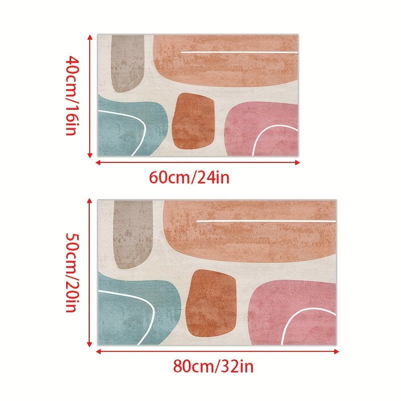 Irregular Pattern Door Mat - Anti Slip Rubber Back, Easy to Clean
