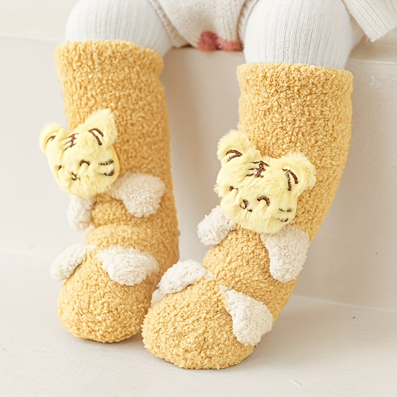 Baby Girl's Non Slip Socks Animal Doll Bottom Rubber Dot Soft Socks
