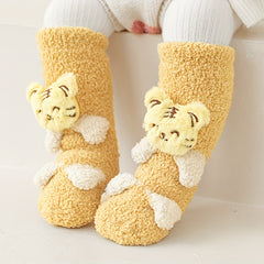 Baby Girl's Non Slip Socks Animal Doll Bottom Rubber Dot Soft Socks
