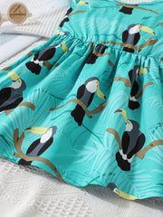 Girl Dinosaur Flutter Sleeve Casual Dress Summer Outfit