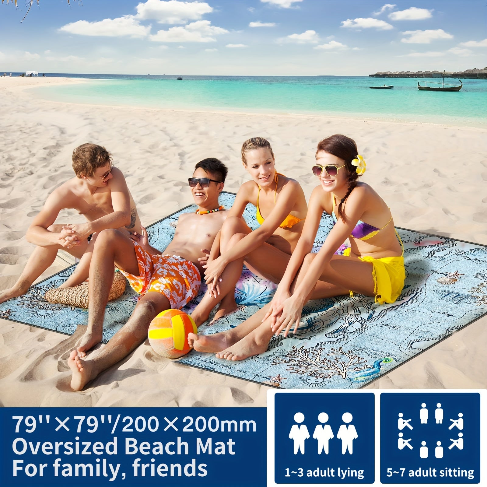 Oversized Pocket Blanket for Summer Travel Camping Picnic Beach Activities