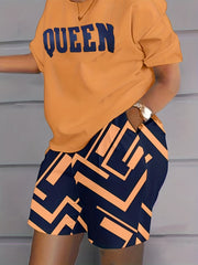 Casual 2-Piece Set: T-shirt & Workout Shorts for Women