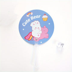 3pcs Cartoon Handheld Fan Summer Creative Round Fan