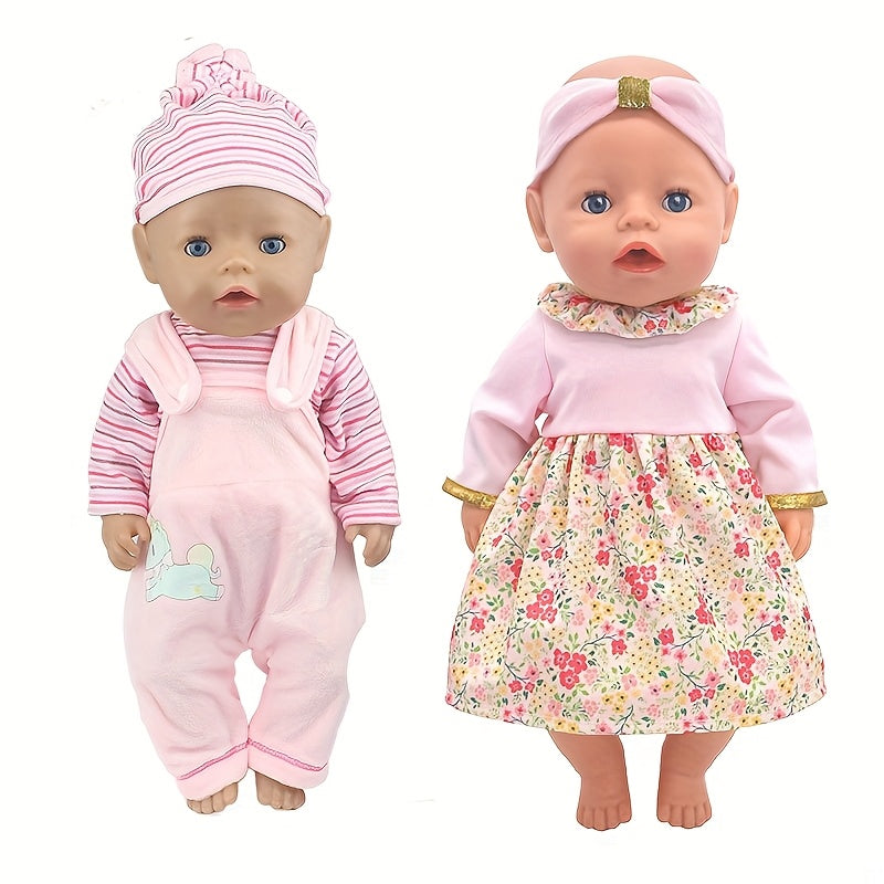 Pink Doll Clothes Set for 17-inch Reborn Baby Onesie