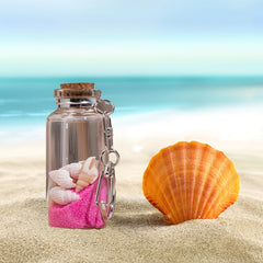 Colorful Sand Glass Wishing Bottle Keychain Lucky Charm Pendant