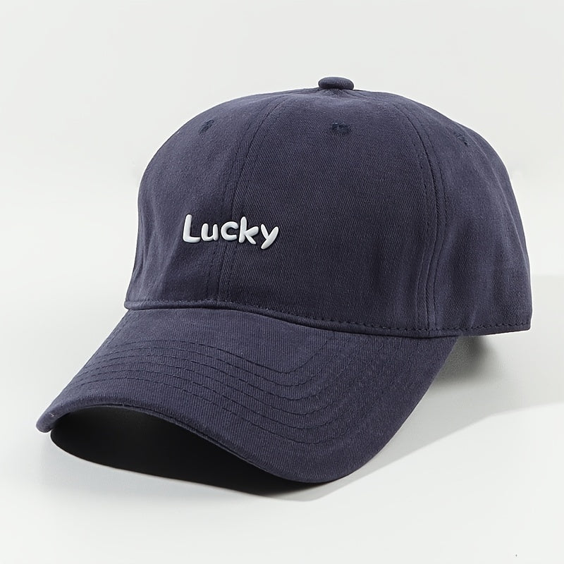 Lucky Label Baseball Cap Solid Cotton Adjustable Lightweight Sports Hat