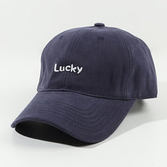 Lucky Label Baseball Cap Solid Cotton Adjustable Lightweight Sports Hat