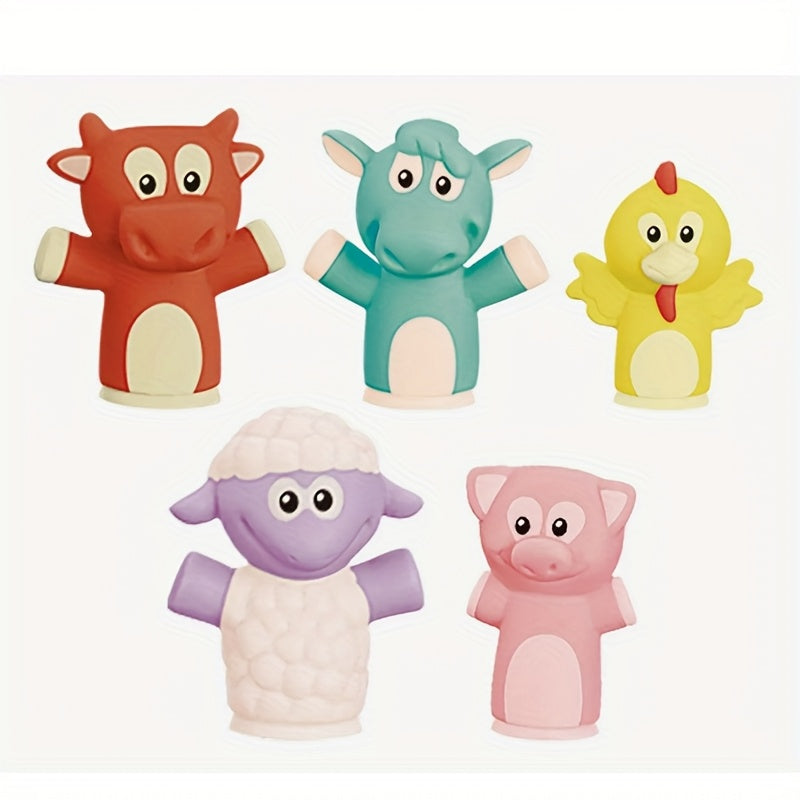 5pcs Farm Animal Finger Puppets Set Animal Finger Puppet Toys