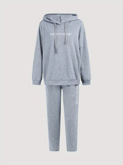 Women's Plus Letter Print Hoodie & Joggers Set
