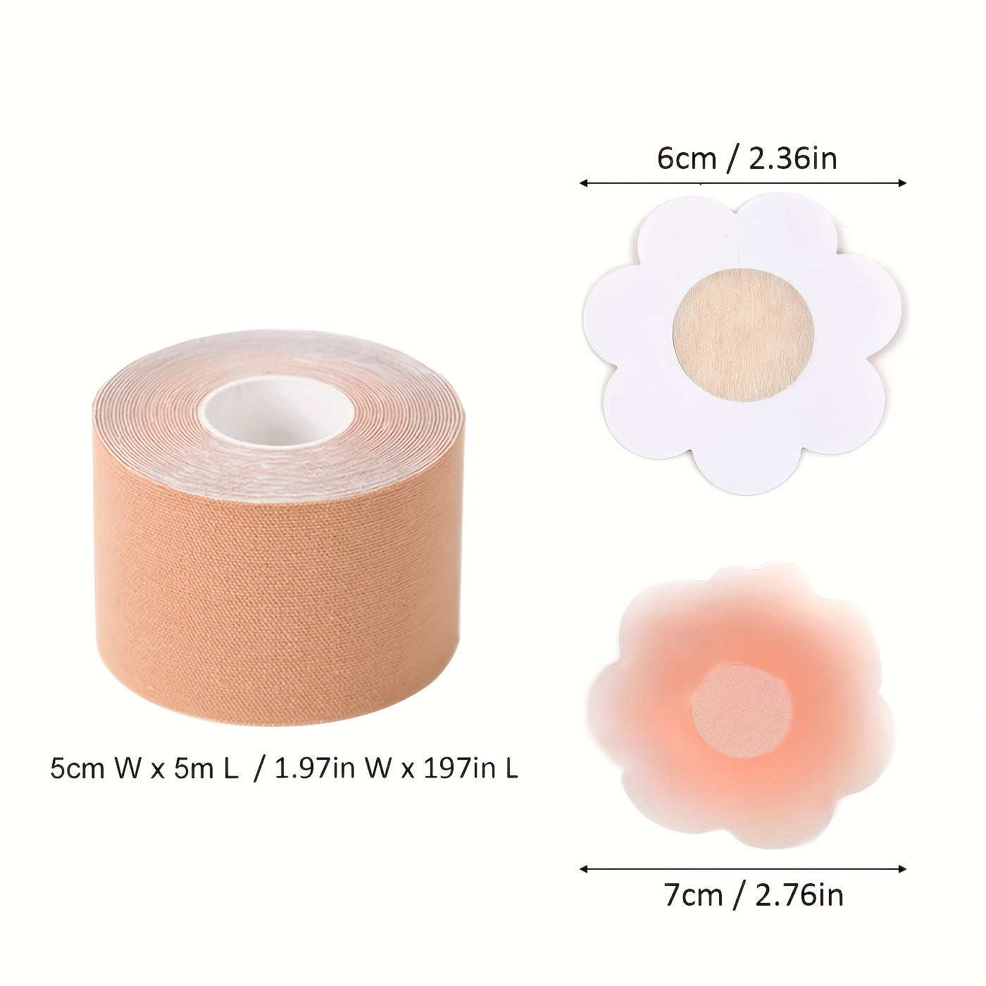 Invisible Breast Lift Tape & 5 Pairs Nipple Pasties