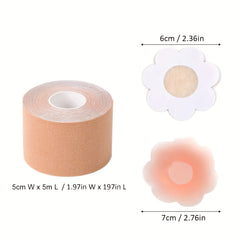 Invisible Breast Lift Tape & 5 Pairs Nipple Pasties