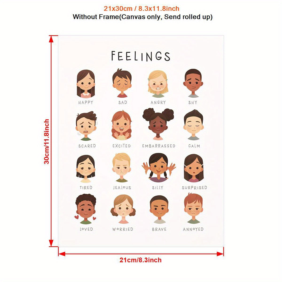 Kids Feelings Chart Canvas Poster Modern Art Wall Decor
