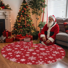 Red Christmas Tree Skirt Xmas Decoration Indoor Outdoor Holiday Decor