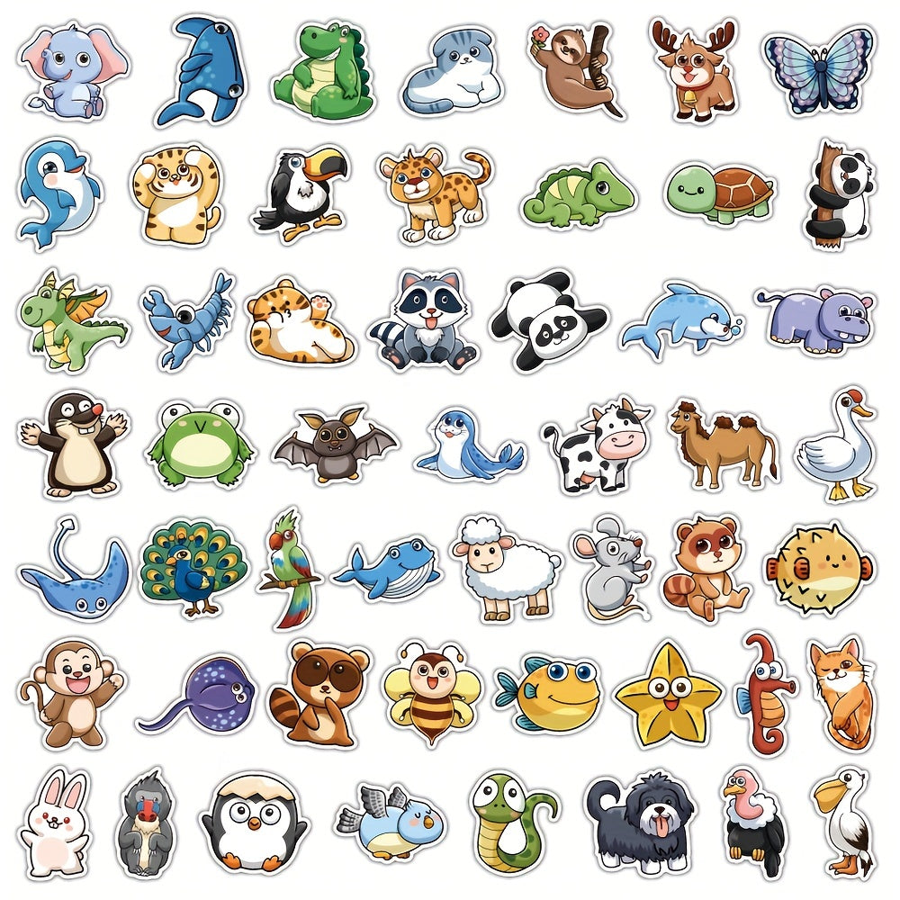 100Pcs Animal Stickers Vinyl Waterproof for Water Bottle Laptop Skateboard