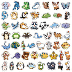 100Pcs Animal Stickers Vinyl Waterproof for Water Bottle Laptop Skateboard