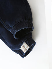 Boys Elastic Waist Denim Long Pants With Pocket