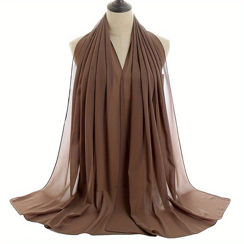 Pearl Chiffon Pullover Headscarf Malaysian Gauze Long Scarf