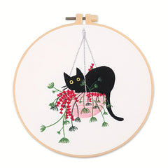 Embroidery Starter Kit Cats Pattern DIY Cross Stitch for Beginners Adults