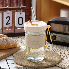 500ml Glass Water Bottle With Leather Case