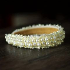 Faux Pearl Beads Wide Brim Headband Hair Accessories