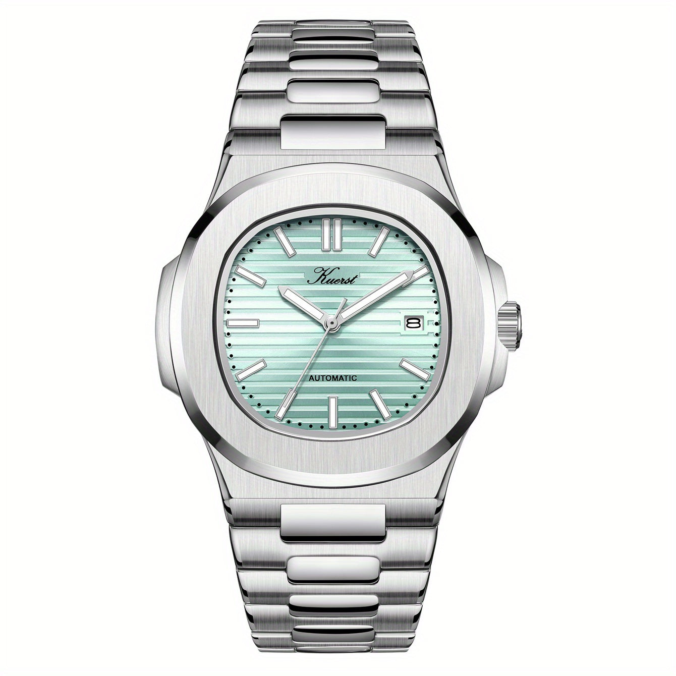 KUERST Men's Steel Strap Auto Mechanical Water Resistant Watch
