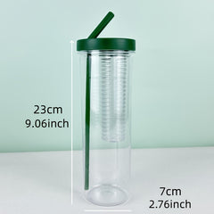 700ml Water Bottle with Filter and Straw, Leakproof Portable Cup
