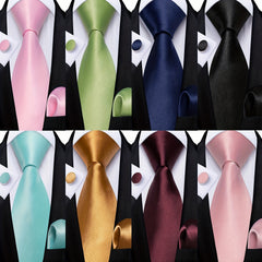 Men's Silk Classic Necktie Solid Ties Business Wedding Gift