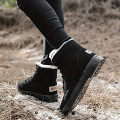 Women's Snow Boots Lace Up Platform Ankle Shoes Winter Warm & Comfortable