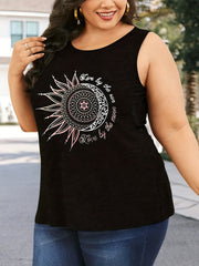 Women's Plus Size Tank Top Graphic Print Round Neck Stretch Tank Top