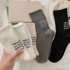 5 Pairs Letter Print Socks All match Women's Stockings