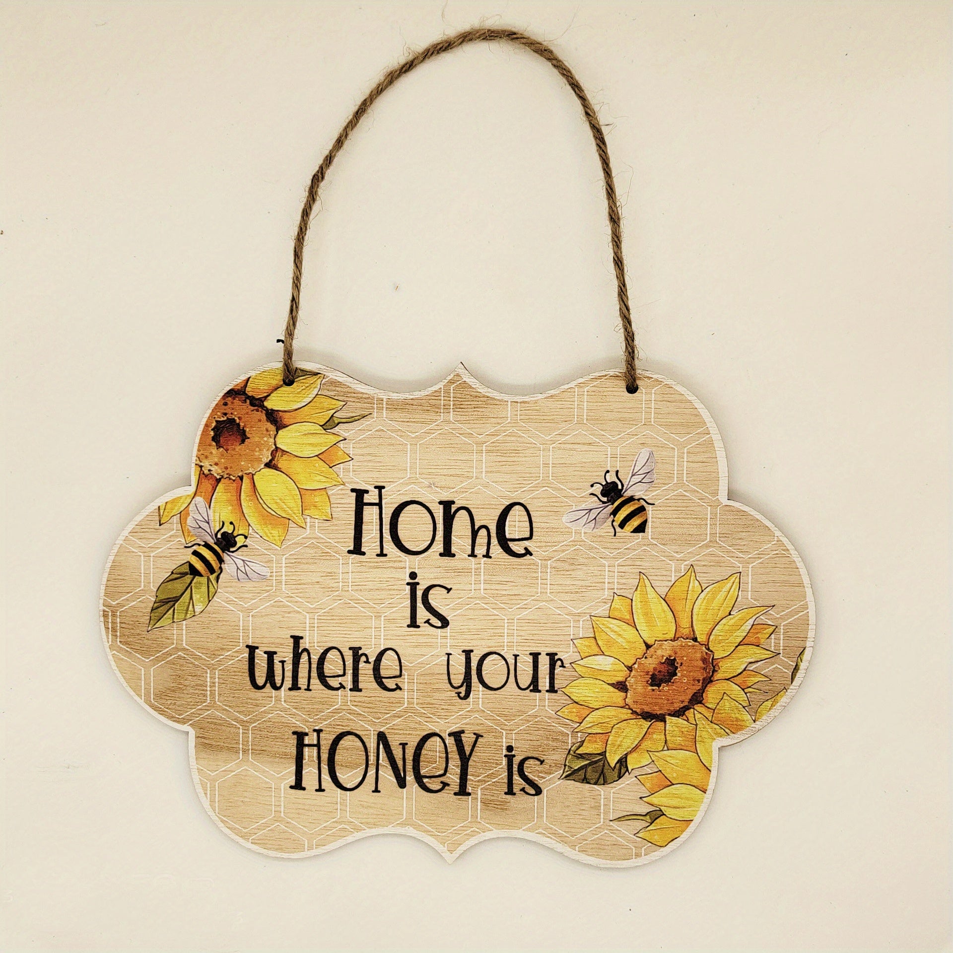 Wooden Beehive Hanging Decoration for Festive Home Decor